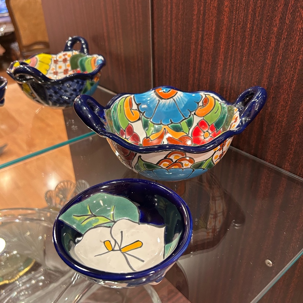 Mexican Colors Set of Two  Ceramic Bowls